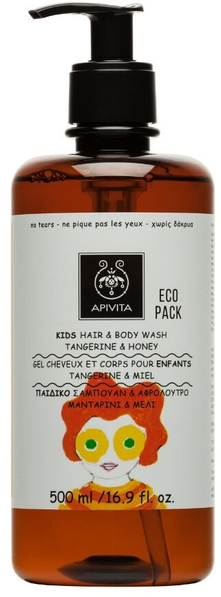 Apivita EcoPack Kids Hair Body Wash Tangerine & Honey 500ml