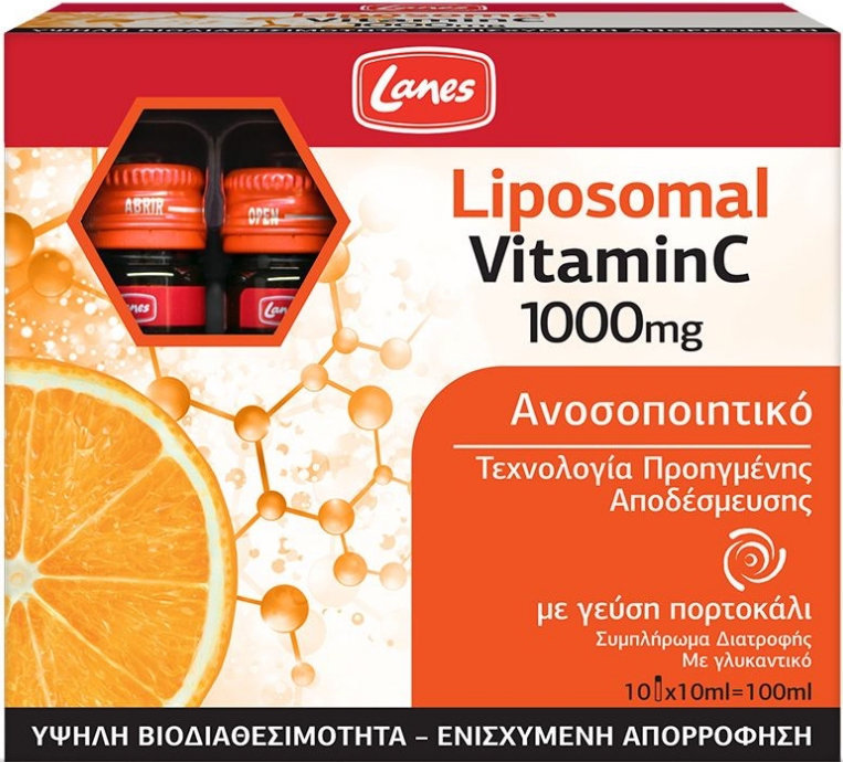 Lanes Liposomal Vitamin C Orange1000mg 10x10ml