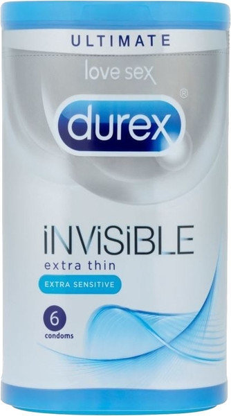 Durex Invisible Extra Sensitive Extra Thin Condoms 6τμχ