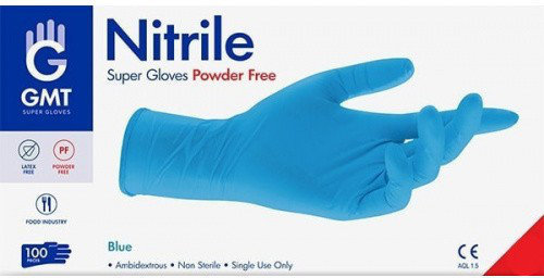 GMT Super Gloves Nitrile Powder Free X-Large Blue 100τμχ