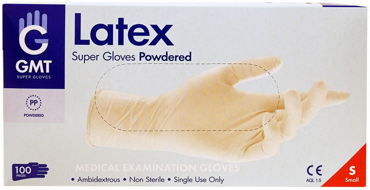 Gmt Latex Super Gloves Powdered White Small 100τμχ