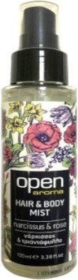 Open Aroma Hair & Body Mist Narcissus & Rose 100ml