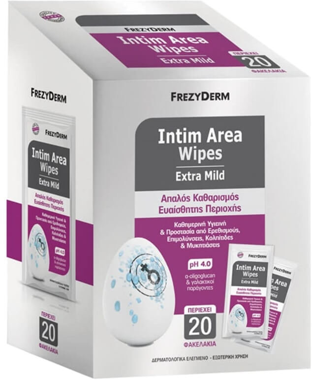 Frezyderm Intim Area Wipes Extra Mild pH4.0 20τμχ