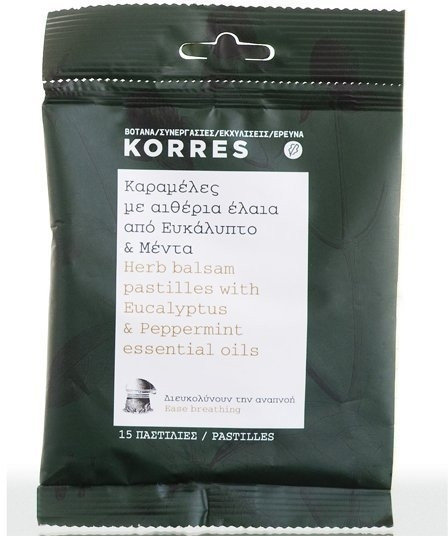 Korres Herb Balsam Pastilles Eucalyptus & Peppermint 15τμχ