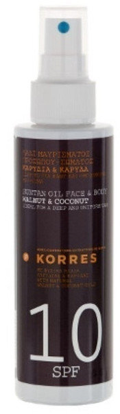 Korres Suntan Oil Face & Body Walnut-Coconut SPF10 150ml