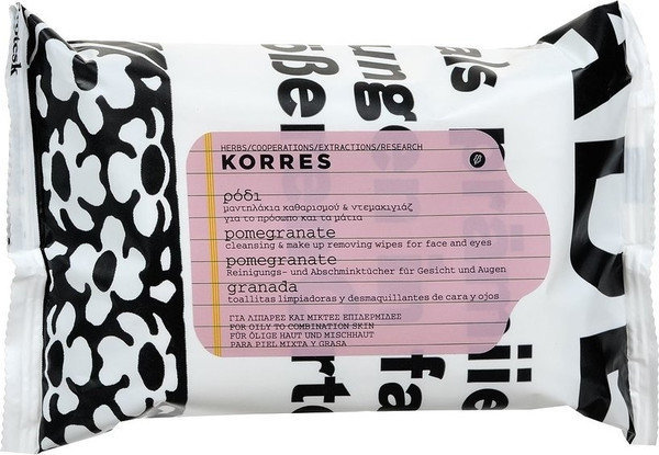 Korres Pomegranate Cleansing Wipes 25τμχ