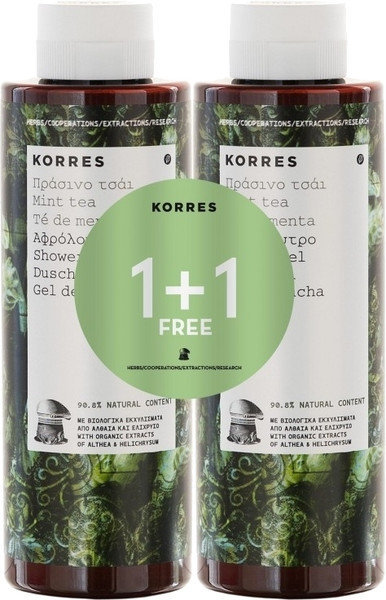 Korres 1+1  Shower Gel Mint Tea 2x250ml