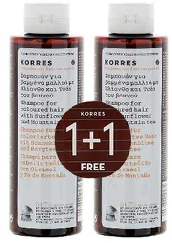 Korres 1+1 Sunflower & Mountain Tea Colored Hair 2x250ml