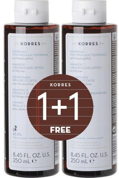Korres 1+1 Shampoo Liquorice Urtica for Oily Hair 2x250ml