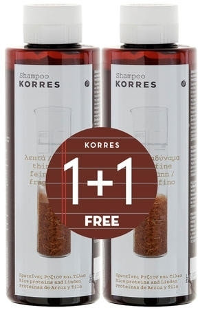 Korres 1+1 Shampoo for Thin Fine Hair 2x250ml