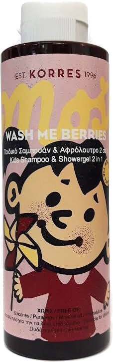 Korres Kids Girls Wash Berries Shampoo & Shower Gel 250ml