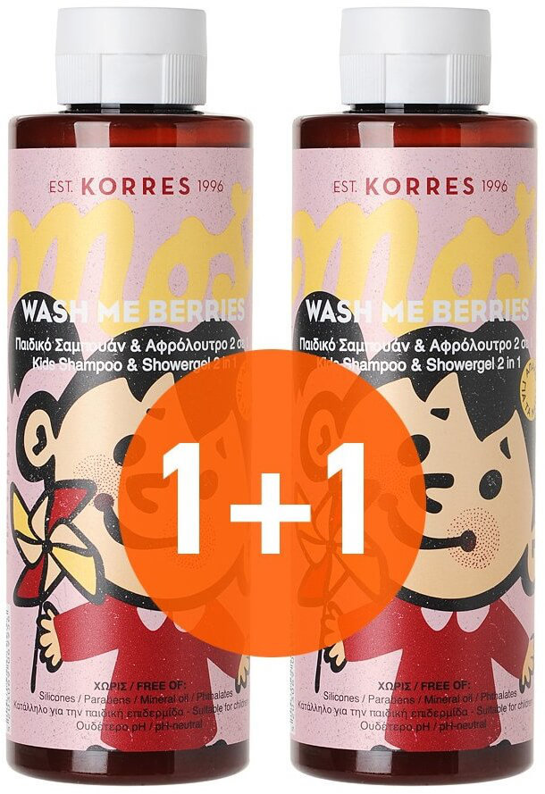 Korres 1+1 Wash me Berries Kids Shampoo Shower Gel 2x250ml