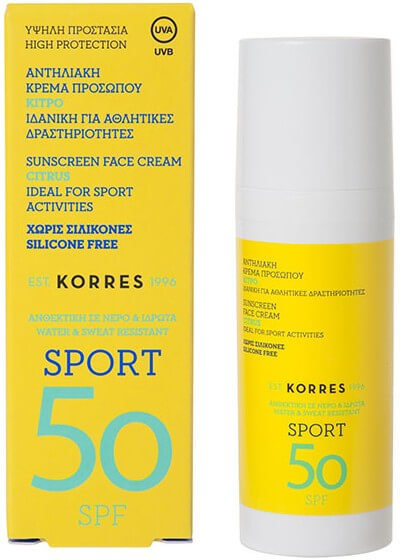 Korres Sport Sunscreen Face Cream Citrus SPF50 50ml