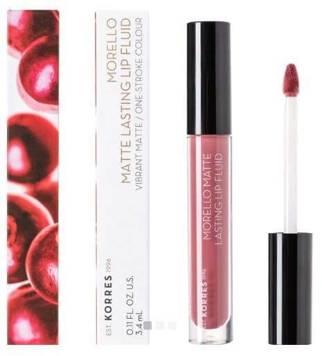 Korres Morello Matte Lasting Lip Fluid Damask Rose 10 3.4ml 
