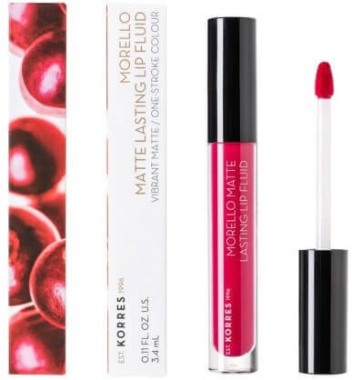 Korres Morello Matte Lasting Lip Fluid Strawberry Kiss 3.4ml