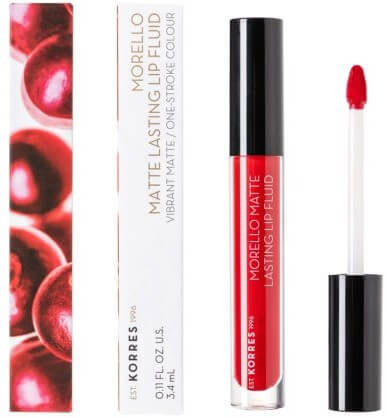 Korres Morello Matte Lasting Lip Fluid Red Velvet 53 3.4ml