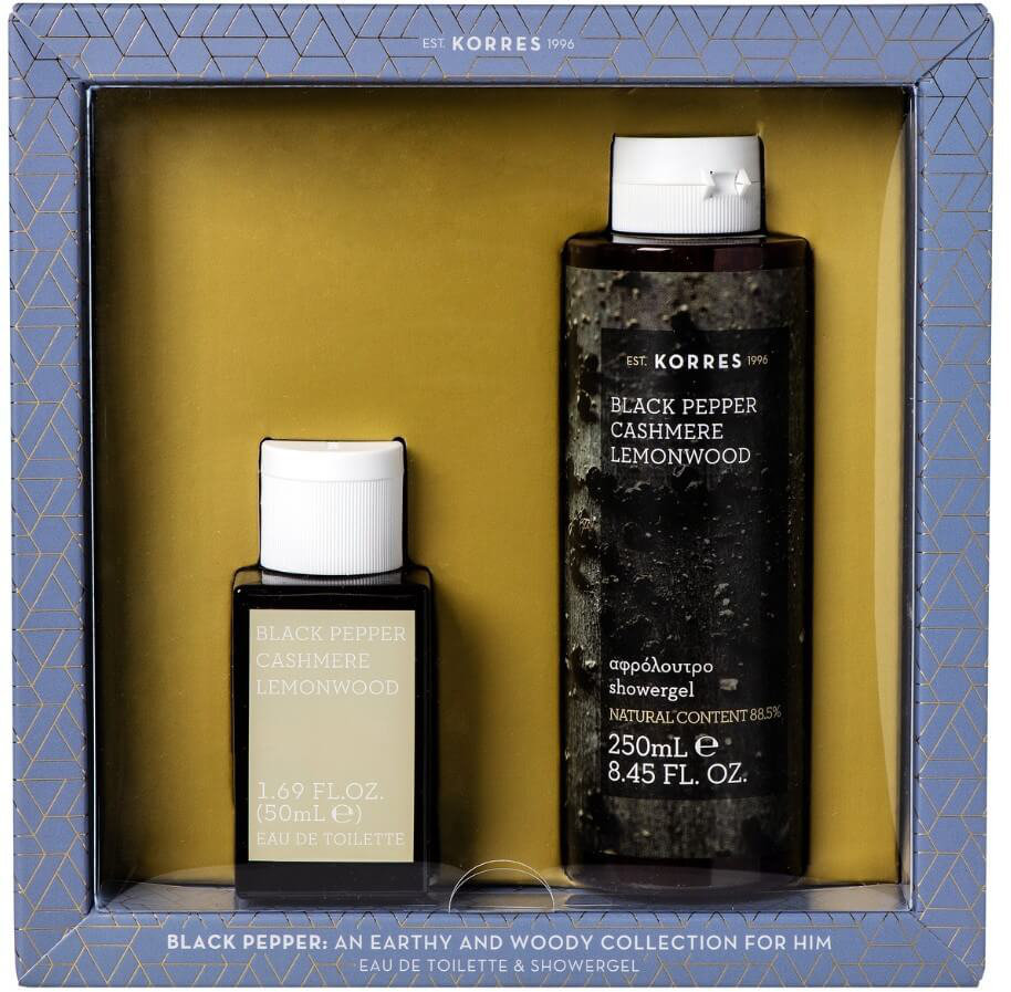 Korres Gift Set For Him Black Pepper Cashmere & Lemonwood