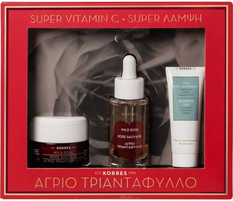 Korres Wild Rose NightCream & Serum & Cleansing Emulsion Set