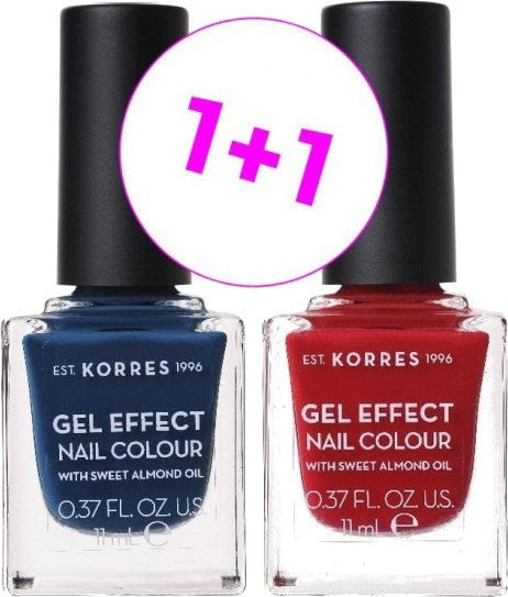 Korres 1+1 Gel Effect Nail Colour No84 & No56 2x11ml
