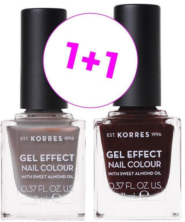 Korres 1+1 Gel Effect Nail Colour No70 & No54 2x11ml