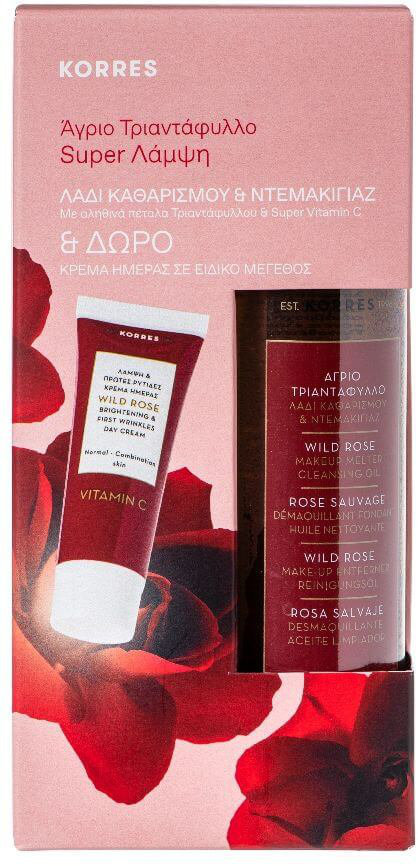 Korres Set Wild Rose Cleansing Oil & Day Cream