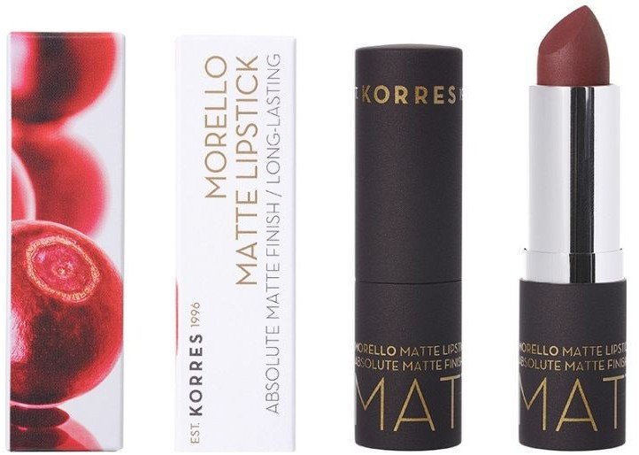 Korres Morello Matte Lipstick 55 Burgundy Leather 3.5gr 