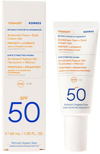 Korres Yoghurt Sunscreen Face & Eyes Cream Gel SPF50 40ml