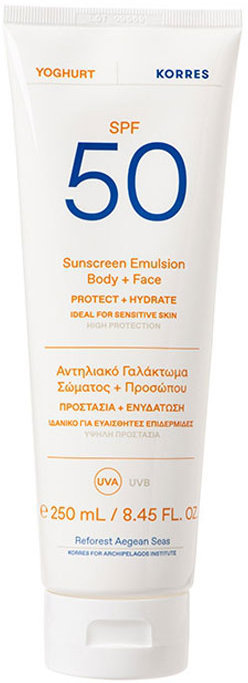 Korres Yoghurt Sunscreen Emulsion Face & Body SPF50 250ml