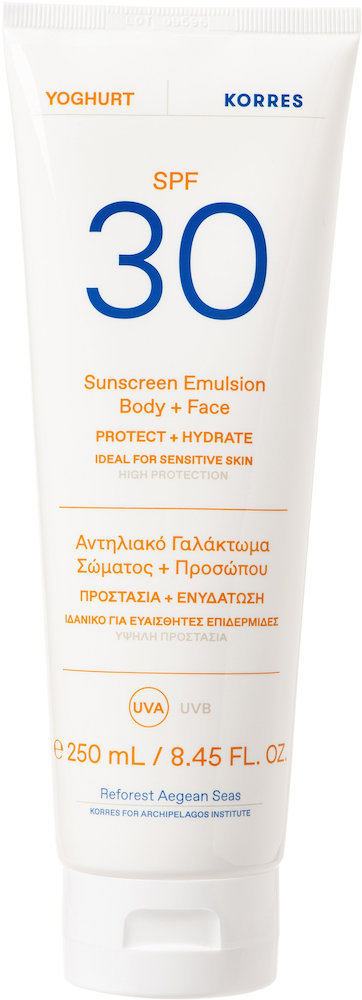 Korres Yoghurt Sunscreen Emulsion Face & Body SPF30 250ml