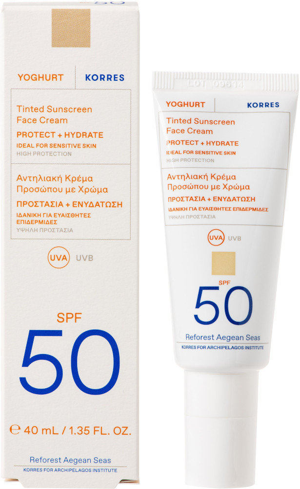 Korres Yoghurt Tinted Sunscreen Face Cream SPF50 40ml