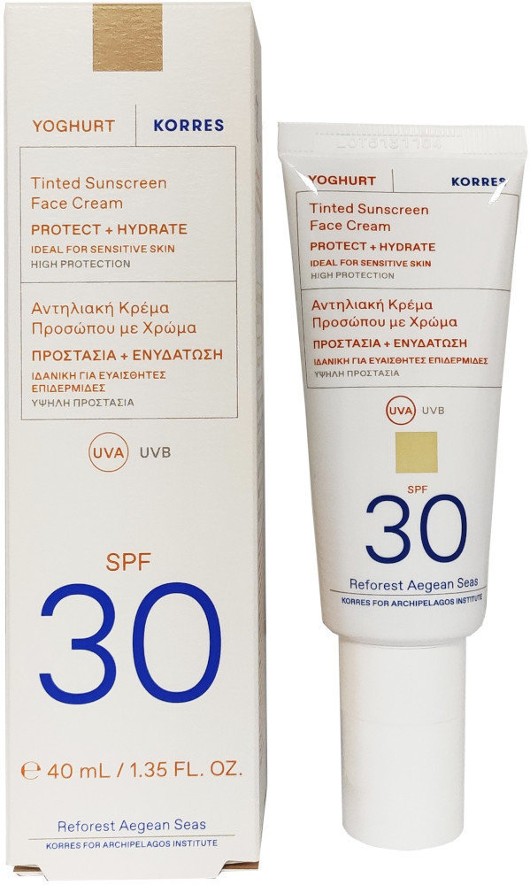 Korres Yoghurt Tinted Sunscreen Face Cream SPF30 40ml