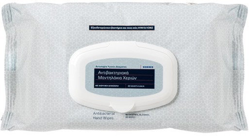 Korres Antibacterial Hand Wipes with Ethyl Alcohol 60τμχ