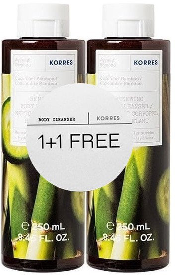 Korres 1+1 Renewing Body Cleanser Cucumber Bamboo 2x250ml