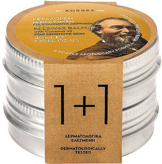Korres 1+1 Beeswax Balm with Coconut Oil 2x40ml