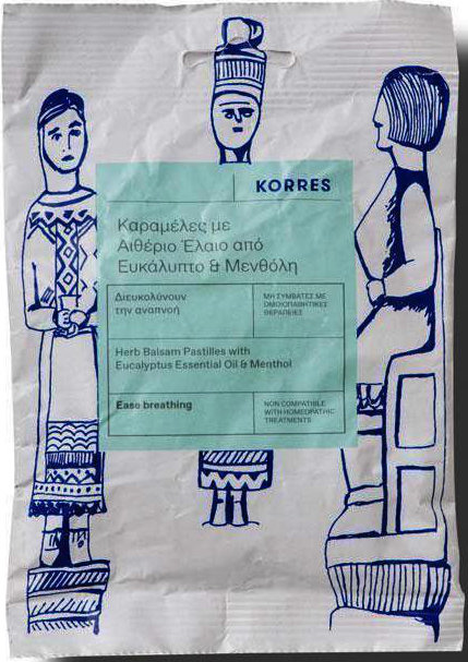 Korres Herb Balsam Pastilles Eucalyptus Oil+Menthol 15τμχ