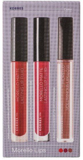 Korres Set Morello Matte Lasting Lip Fluid 52,29,31