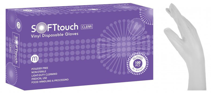 Bournas Medical Vinyl Examination Gloves Soft Touch M 100τμχ