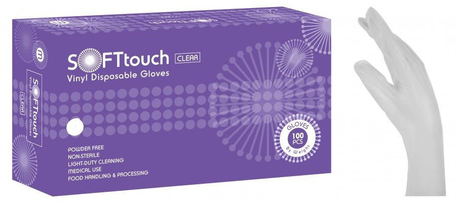 Bournas Medical Vinyl Examination Gloves Soft Touch L 100τμχ