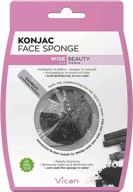Vican Wise Beauty Konjac Face Sponge Bamboo 1τμχ