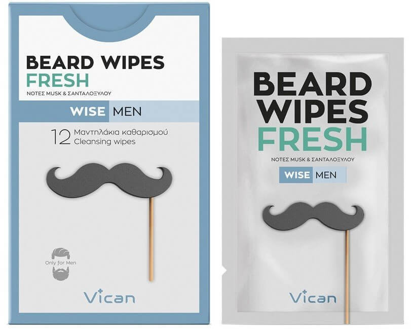 Vican Wise Men Beard Wipes Fresh 12τμχ