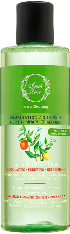Fresh Line Lemongrass Face Toner Alcohol Free 220ml