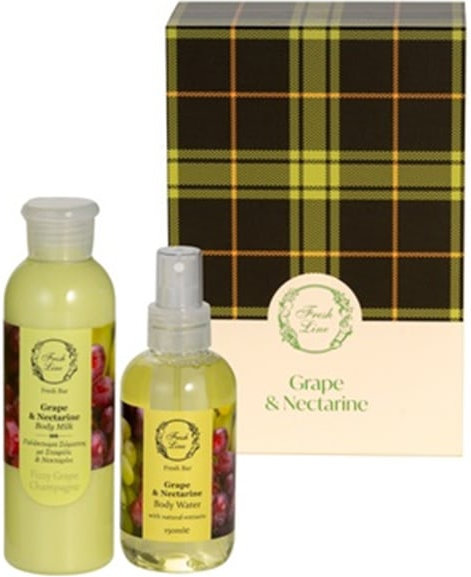Fresh Line Grape & Nectarine Body Milk 200ml & Body Water 150ml, 2τμχ