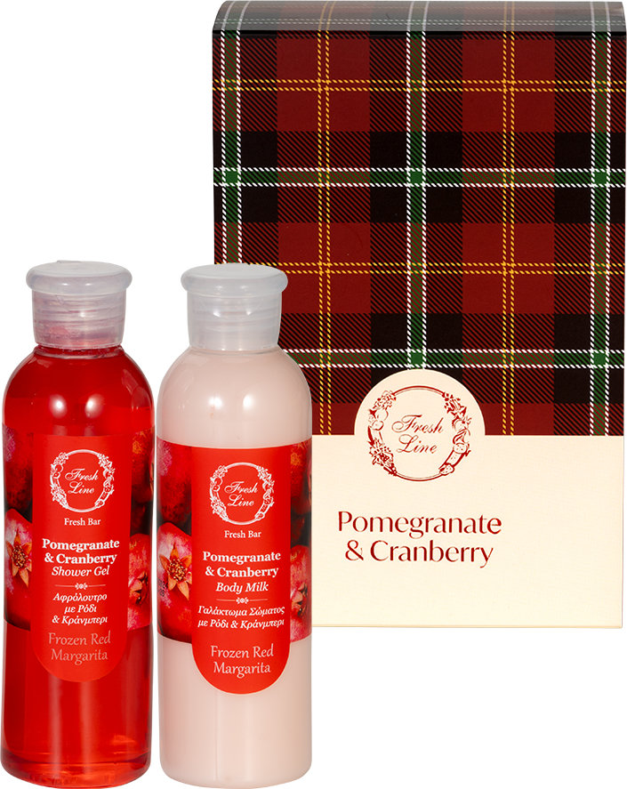 Fresh Line XMAS Promo 25 Pomegranate & Cranberry Σετ Περιποίησης Σώματος 2τμχ