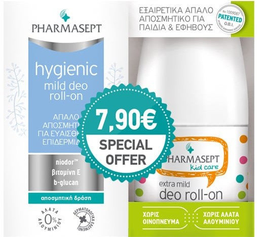 Pharmasept Hygienic Deo Mild Roll-On 50m+Kid Care Extra Mild