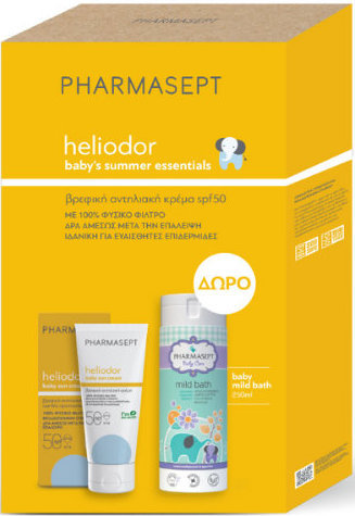 Heliodor Baby Sun Cream SPF50 100ml+Baby Care Mild Bath 250m