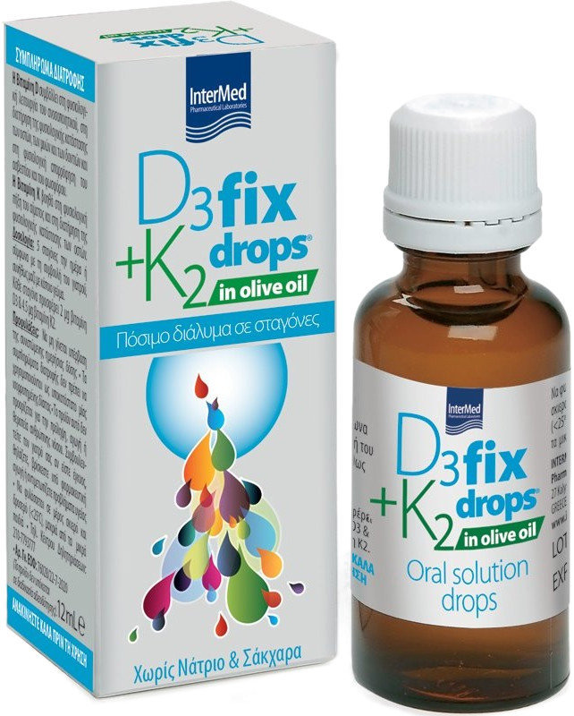 Intermed D3+K2 Fix Drops In Olive Oil Oral Solution 12ml