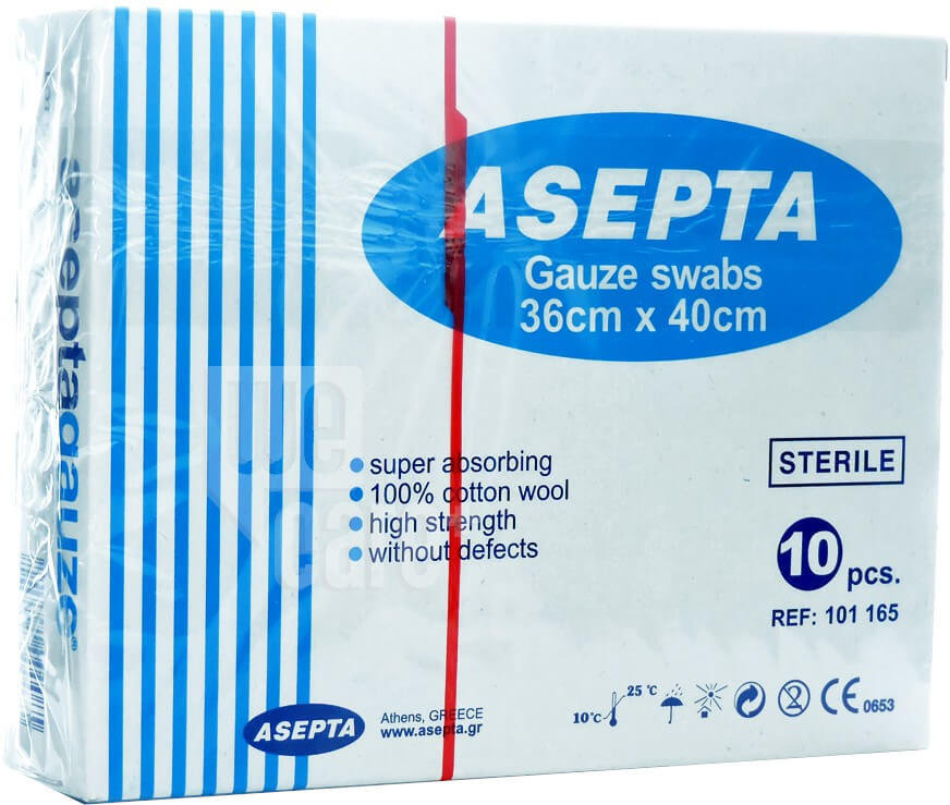 Asepta Gauze Swabs Sterile 36cmx40cm 10τμχ