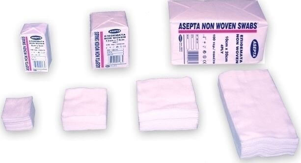 Asepta Gauze Non Woven Swabs 4ply 10cmx10cm 100τμχ