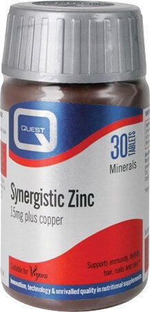 Quest Nutrition Synergistic Zinc & Copper 15mg 30tabs Quest Nutrition Synergistic Zinc & Copper 15mg 30tabs