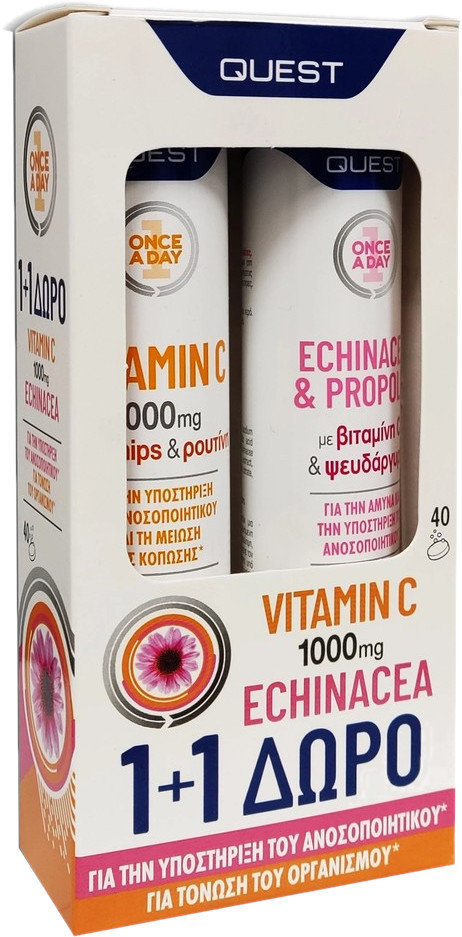 Quest Vitamin C 1000mg & Echinacea & Propolis 2x20eff.tabs